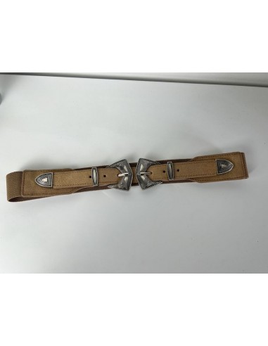 Ceinture élastique 2 boucles camel