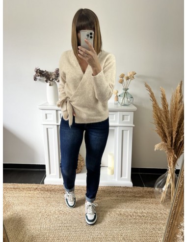 Pull cache cœur Ines beige