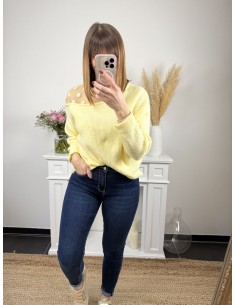 Jean 3 petites fleurs bleu...