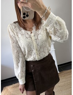 Jupe short suédine Romane café