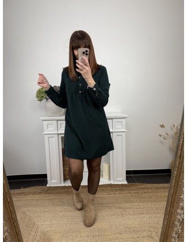 Robe en velours verte