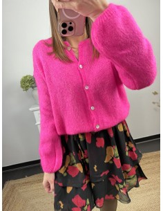 Gilet Cléa rose fluo