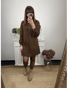 Robe en velours marron 2