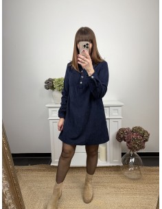 Robe en velours bleu marine 2