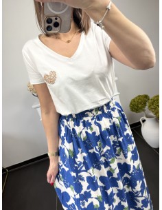 Tee shirt coeur blanc