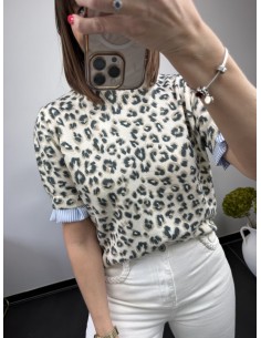 Pull chemise léopard