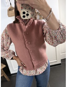 Gilet Nathalie rose