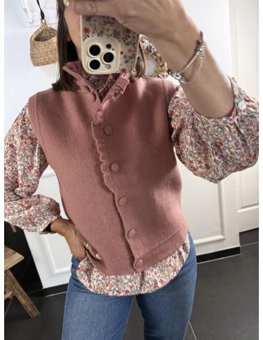 Gilet Nathalie rose