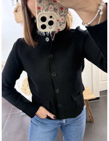 Gilet avec col montant à carreaux