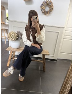 Gilet Velours chocolat 2