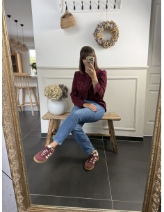 Chemise en velours bordeaux 2