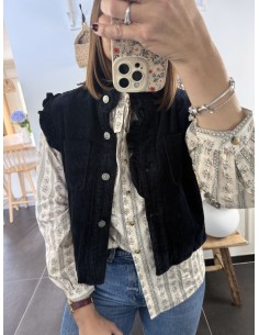 Gilet Velours bleu