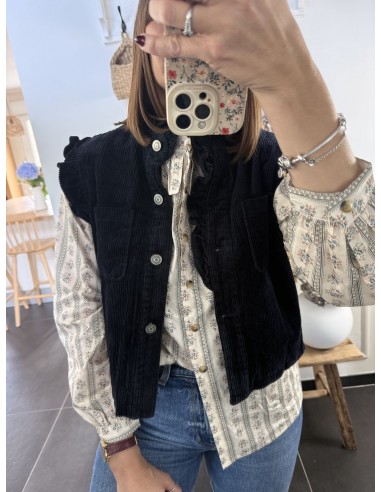 Gilet Velours bleu