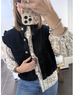 Gilet Velours bleu 2